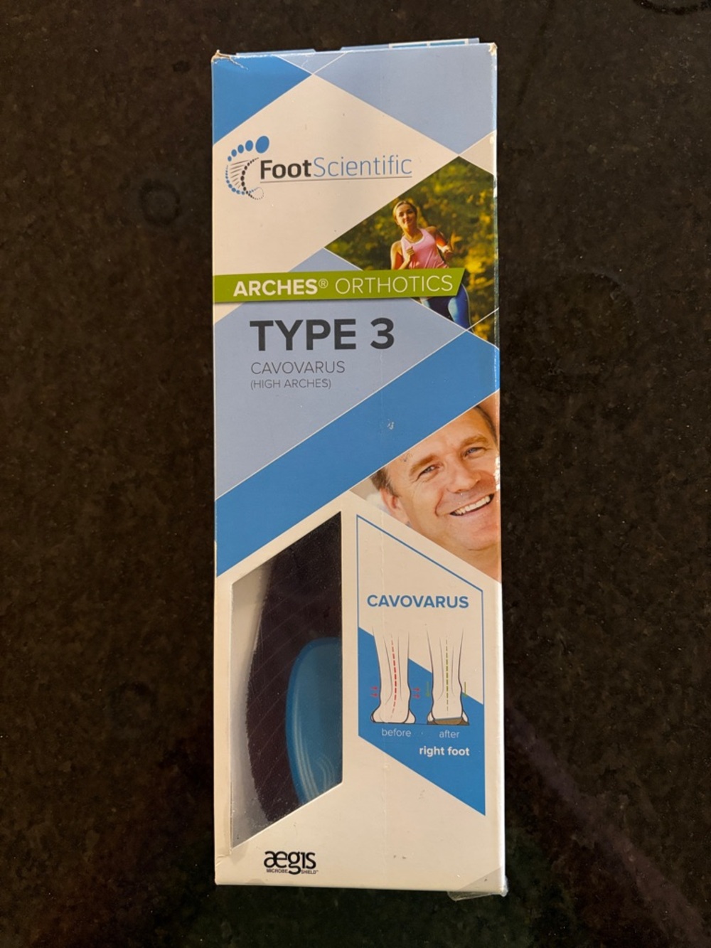 Arches Type 3 Orthotic Insole - Blue (Right Foot)